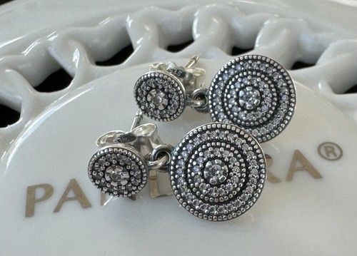 Authentic Pandora Radiant Elegance Drop Earrings #290688CZ - Picture 5 of 10