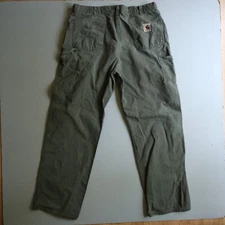 38X34 CARHARTT B11 MOS Canvas Dungaree Carpenter Work Pant Vtg Measure 37 x 33.5