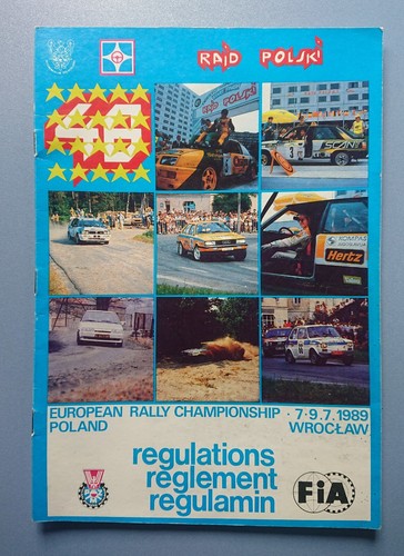 Cuaderno de programa Estatutos Campeonato Europeo de Rallyes Polonia 89 Wroclaw Polonia Wroclaw