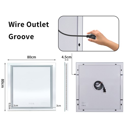 Wisfor Dual Lights Bathroom Mirror Anti-fog RGB Backlit Dimmming Vanity Mirror - Picture 19 of 29