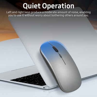 2.4G BT 5.0 Wireless Slim Rechargeable Mouse Less Noise 3 Adjustable Moveme CENL