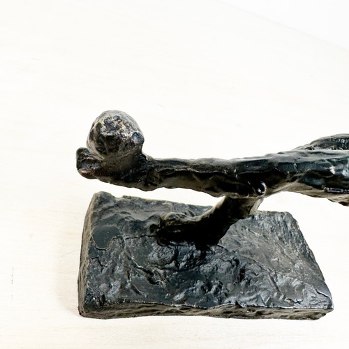 Soccer Football Wrought Iron Metal Figure Art Silhouette Bookend Bronze Finish - Picture 2 of 8