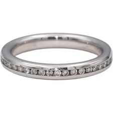 14k White Gold Round Channel Set Diamond Eternity Band Ring 0.50CT Size 7.25