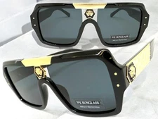 Classic Hardcore Biker Gangster Hip Hop Rapper SUNGLASSES Black Frame Dark Lens