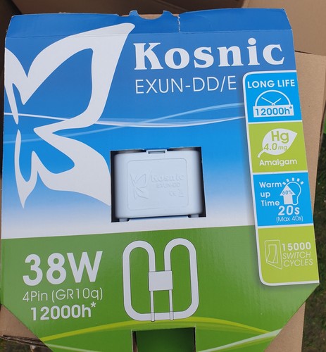 10xKosnic KFT38STD/4p-835 38w 2D lampada CFL a farfalla, GR10q, bianco, 3500K, 4 pin - Foto 4 di 6