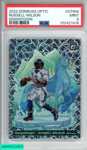 2022 PANINI DONRUSS OPTIC DOWNTOWN RUSSELL WILSON #DTRW BRONCOS PSA 9 MINT