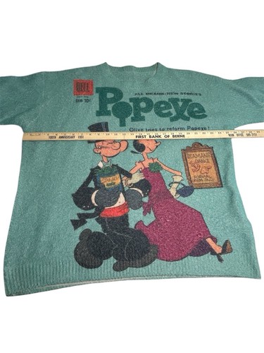Popeye Pullover Herren Gr. XL SELTEN Glocke 1960 Magazin Cover Matrose Olivöl - Bild 2 von 8