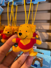 Hong Kong Disney Winnie the Pooh Plush Knitted Keychain Keyring Pendant
