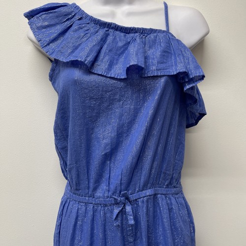 Gorgeous NWOT Blue sparkly Cat & Jack one shoulder romper girls size XL 14-16 - Picture 2 of 5