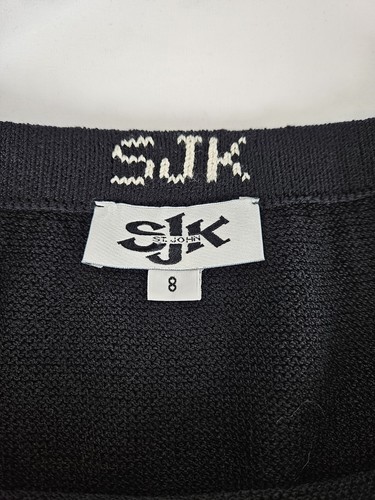 St. John Knit SJK Damen schwarz Strickrock Gr. 8 Bleistift gerade knielang - Bild 7 von 8