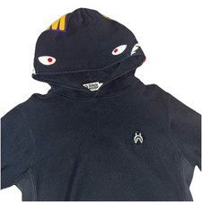    UPS 2ND DAY AIR - RARE BAPE SHARK EMBLEM WGM Pullover Hoodie - Black - Size XL