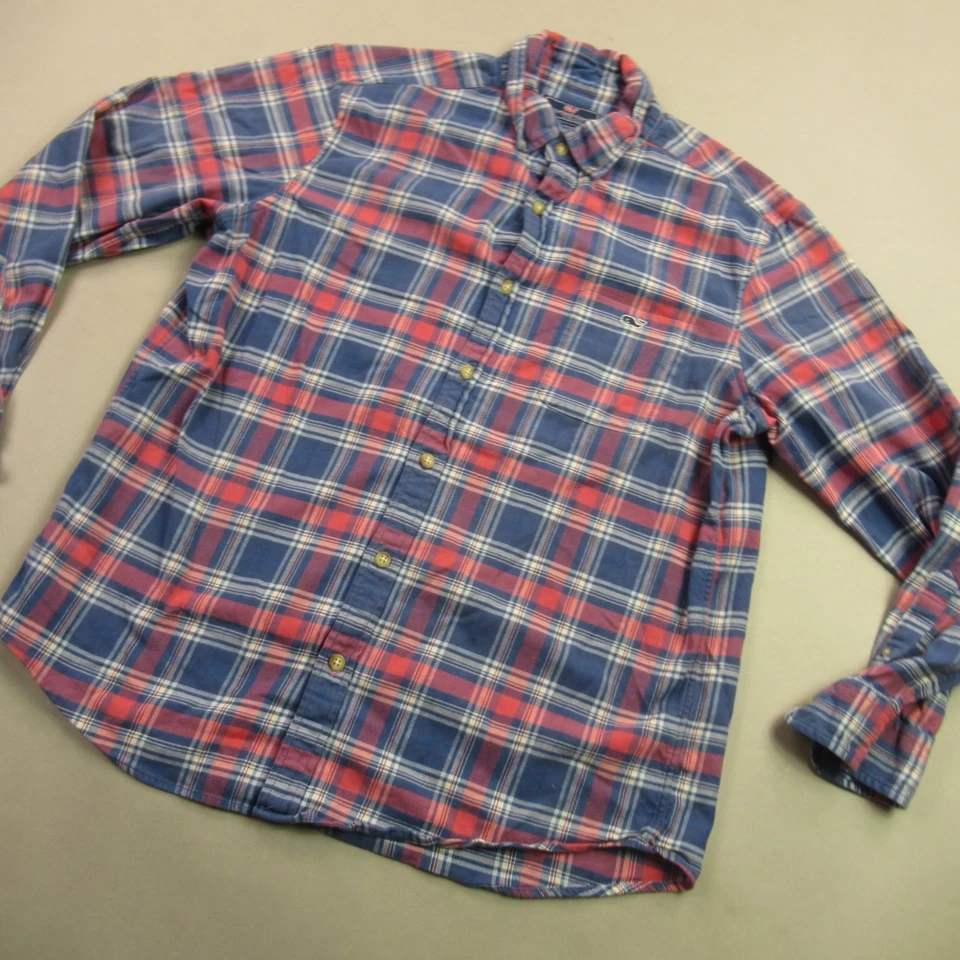 Camisa masculina Vineyard Vines manga longa grande xadrez botão ajuste clássico Tucker - Imagem 2 de 4