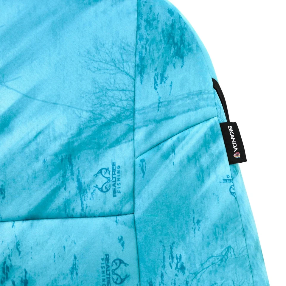 For GMC Sierra 1500 HD 06 Seat Cover Realtree Fishing 2nd Row Camo Light Teal - Imagem 3 de 4