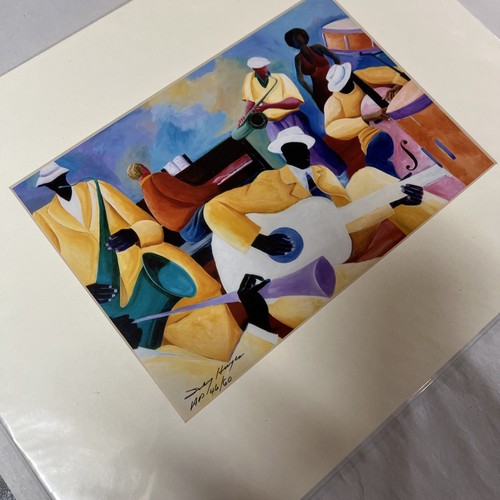 Ivey Hayes Artist Proof 46/60 signiert Jazz Band Druck gelb Musiker 14x18 - Bild 6 von 17
