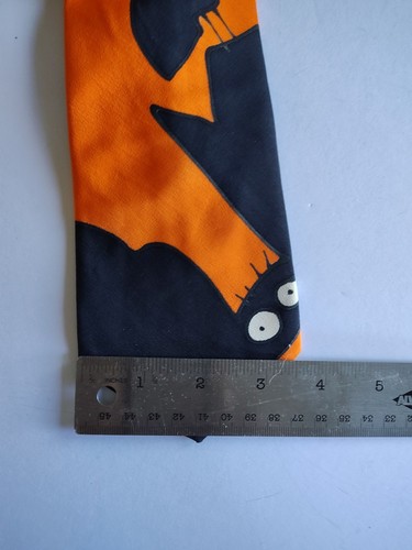 SpOOkY Halloween Kürbis Katze Herren Krawatte blau orange Seidenlandschaften handbemalt Seide - Bild 5 von 5