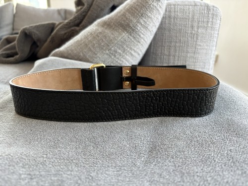Cinturón de cintura Burberry cuero negro dorado 70 XS diseñador mujer Dehanche Bottega - Imagen 4 de 5