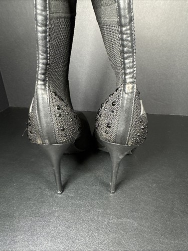 BEBE JOSELYN Knited ankle boots booties High Heels Stiletto Black Size 8 - Afbeelding 4 van 6