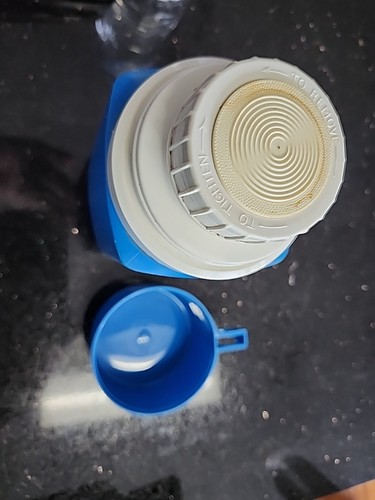 Vintage 1965 Snoopy and Woodstock Blue Lunchbox Thermos - Peanuts - Picture 3 of 5