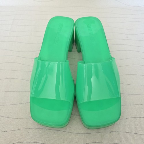 Steve Madden Womens Harlin Green Chunky Block Heel Y2K Jelly Sandals Shoes Sz 7 - Picture 3 of 12