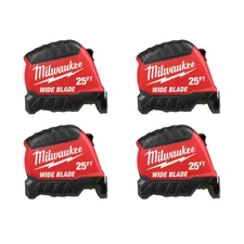 25Ft Wide Blade Tape Measure with 18 Ft. Reach (4-Pack)