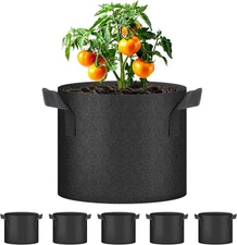 Simple Deluxe Grow Bags 5 Gallon 5 Pack Planter Pots with Handles, Thickened Non