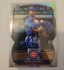 Adan Sanchez Signed 2023 1st Bowman Mojo Baseball Card Chicago Cubs #BCP219