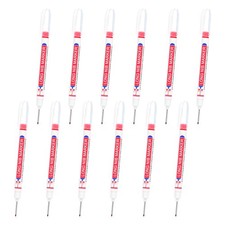 Deep Hole Marker Pens, 12Pcs Ink Waterproof Pen, Red