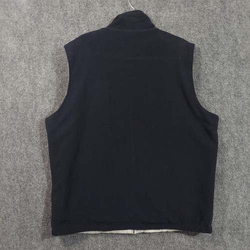 IZOD Vest Mens XL Navy Gray Reversible Fleece Softshell Mock Neck Zip Pockets - Picture 7 of 8