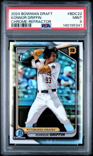 2024 BOWMAN CHROME DRAFT 1st RC REFRACTOR KONNOR GRIFFIN PSA 9 MINT QTY