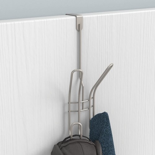 Over The Door Hanger Rack with Two Hooks for Hats Scarves Belts Towels Jackets - Picture 2 of 6