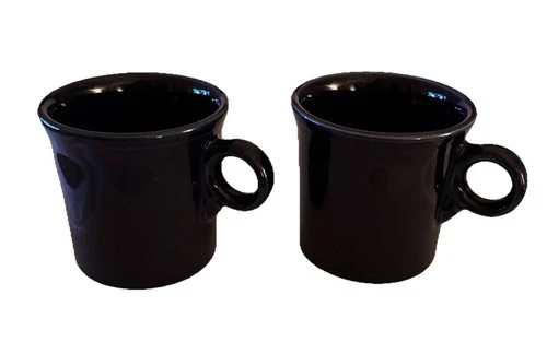 Fiesta Fiestaware HLC 2Pc Set Colbalt Blue Coffee Mugs Ring Handle Preowned