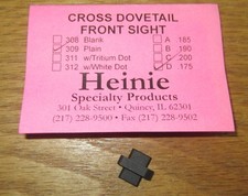 Heinie 1911 Dovetail Front Sight Serrated Black 309d