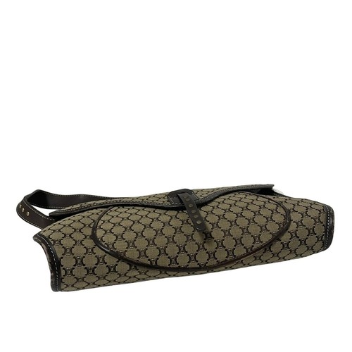 Echte Celine Macadam - beige dunkelbraune Jacquard Leder Handtasche - Bild 4 von 9