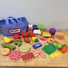 Little Tikes Shop N Learn Smart Checkout Grocery Food Lot 35 items Money Coins