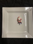 Nora Fleming K5 Pearl Dot Square Platter With Santa Clause Charm New In Box