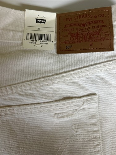 NWT Levi’s 501 Denim Shorts White High Rise Womens Size 34 - Picture 8 of 18