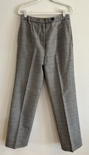 Vintage Weathervane Women  s Wool Pants 12 Pleated Black Beige Red Plaid Pockets