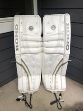 Koho 589 Revolution Pro Goalie Pads - 34+2 - White/Gold