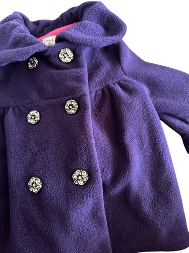 Mack & Co Girls Purple Ruffle Coat 2t Winter Dress Coat button up - Picture 3 of 8