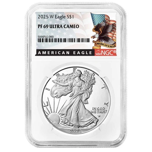 2025-W $1 1-oz Proof American Silver Eagle NGC PF69UC Black Label