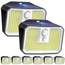 1/2/4/6/8Pack Larger 168 LED Solar PIR Motion Sensor Light Outdoor Security Lamp