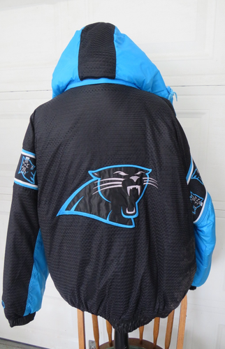 Vintage Carolina Panthers Pro Line Puffer Jacket Gr. XL wendbar mit Kapuze - Bild 5 von 24