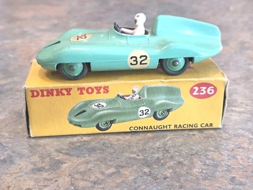 Vintage 1950s Dinky Toys 236 Connaught Racing Car. Excellent in Original Box