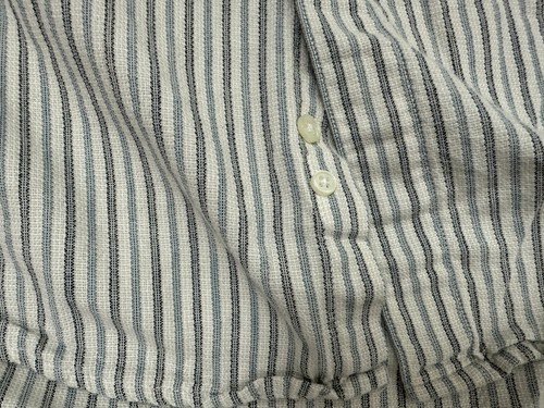 Vintage 90s Oxford Shirt Men Medium Button Up Textured White Striped Perry Ellis - Picture 13 of 19