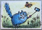 New ListingOriginal Aceo Original Cats “Selfie” Artist Ginna Paola 2024