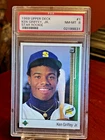 😁 1989  UPPER DECK #1   KEN GRIFFEY JR.  "ROOKIE CARD"  "PSA-8 NEAR MINT"