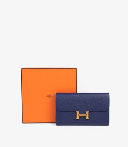 Hermès Blue Epsom Leather Constance To Go Slim Wallet - Picture 7 of 7