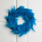 Northlight Two-tone Feather Glittered Christmas Wreath - 15" - Unlit - Turquoise