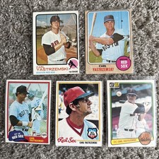 Carl Yastrzemski 5 Card Lot 1973 1968 1978 1981 Topps Boston Red Sox HOF
