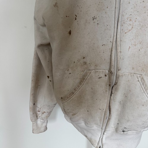 De Colección Russell Sudadera con Capucha Atlética Para Hombres XXL Cremallera Completa Pintor Grunge Ropa de Trabajo Años 90 DEFECTUOSA - Imagen 5 de 7